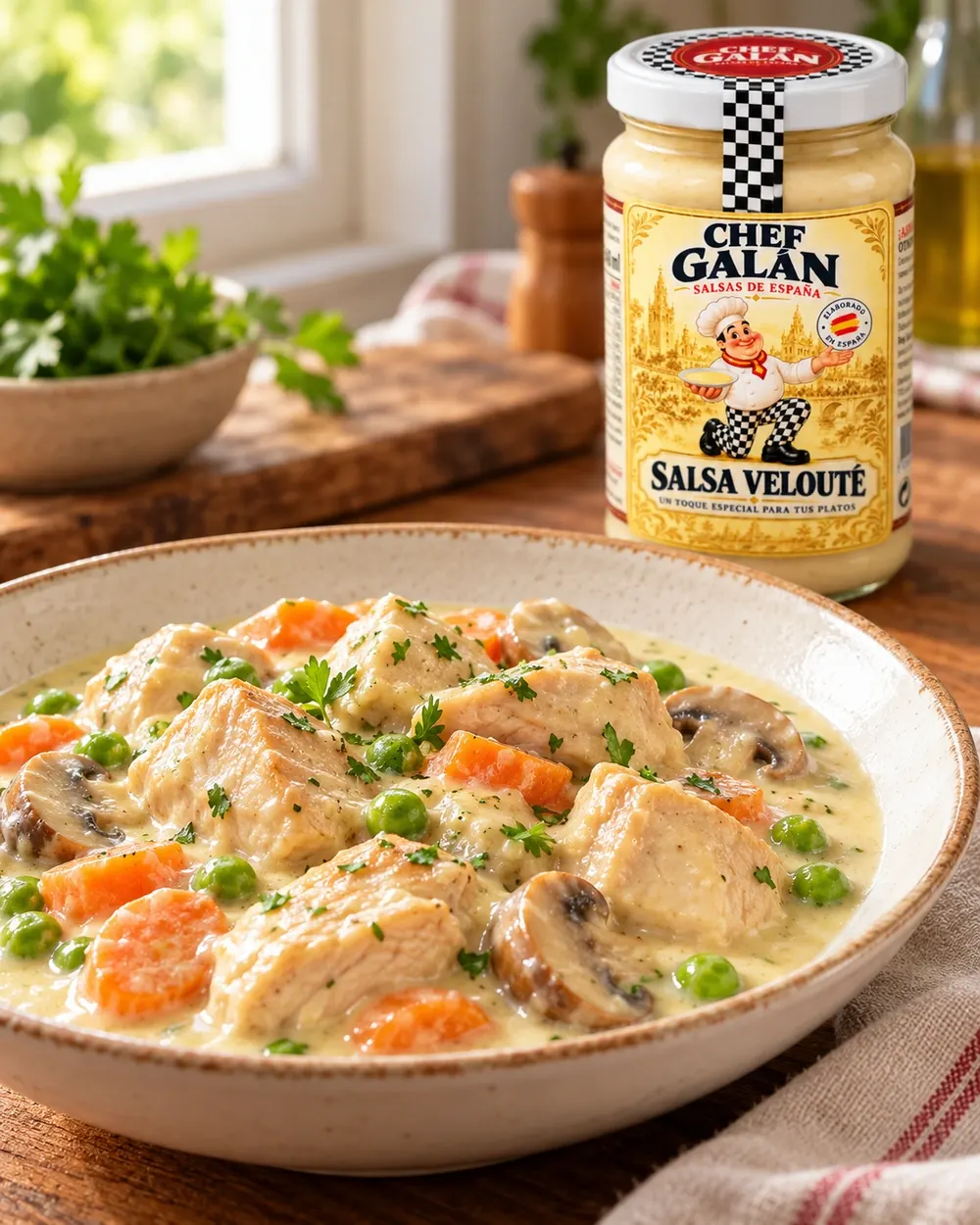 Fricasé de pavo con verduras