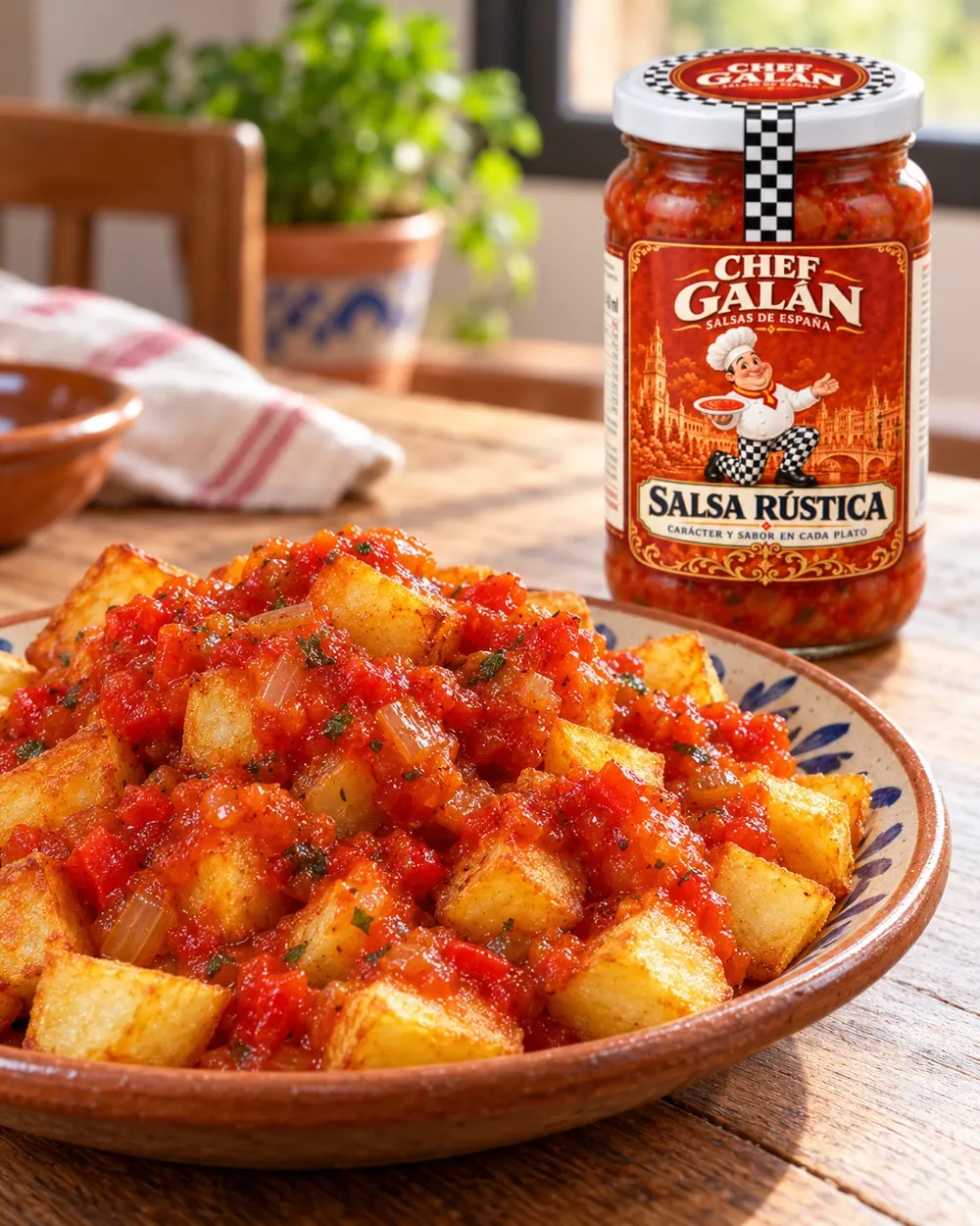 Patatas bravas rústicas