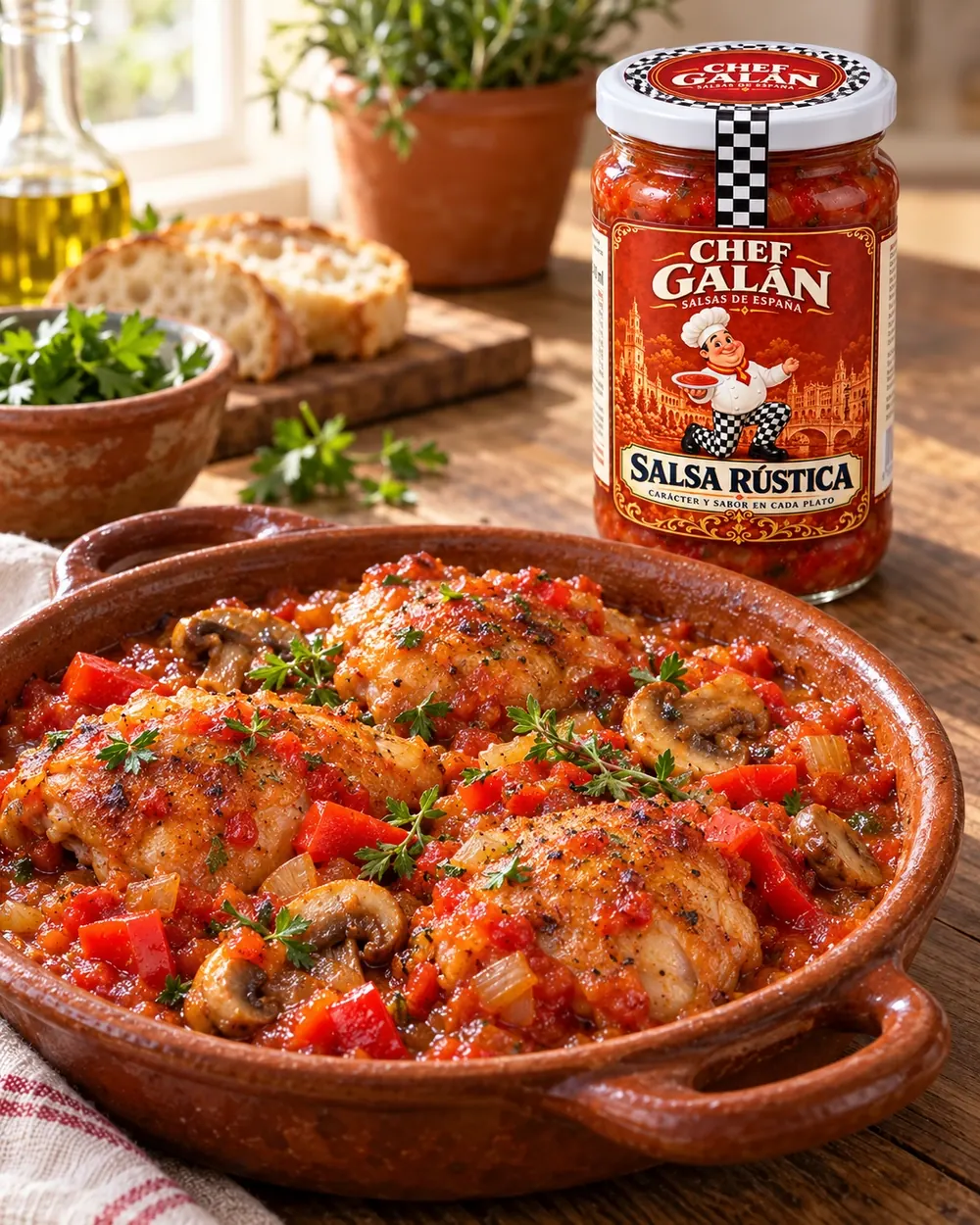 Pollo a la cazadora
