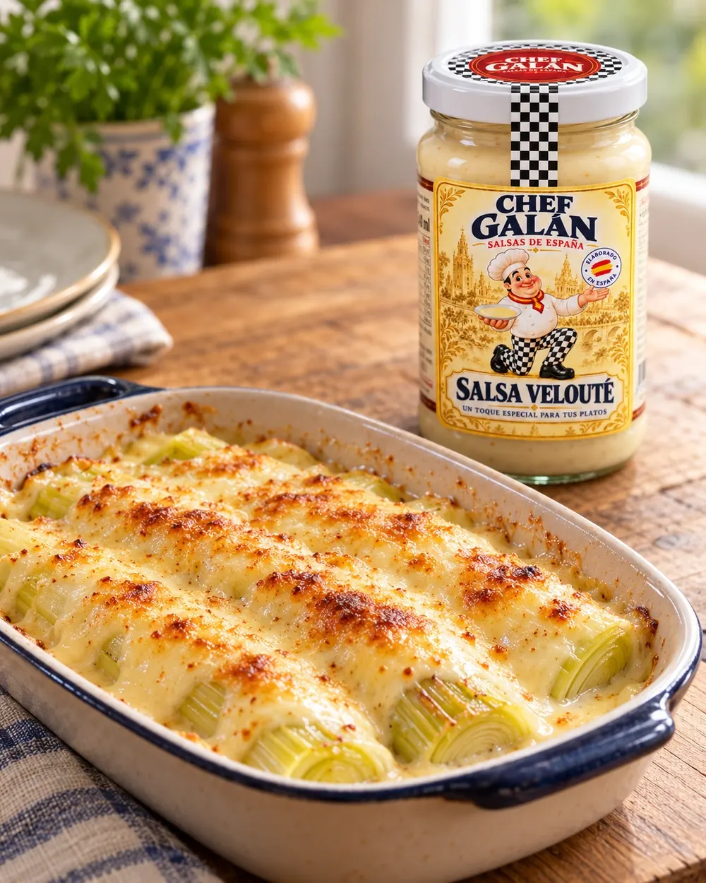 Puerros gratinados