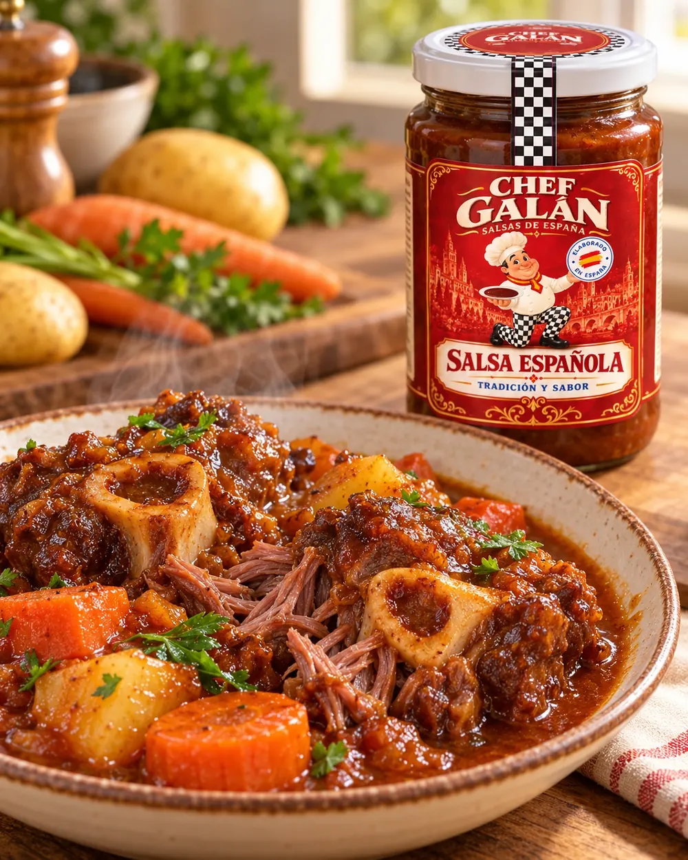 Rabo de toro en olla exprés